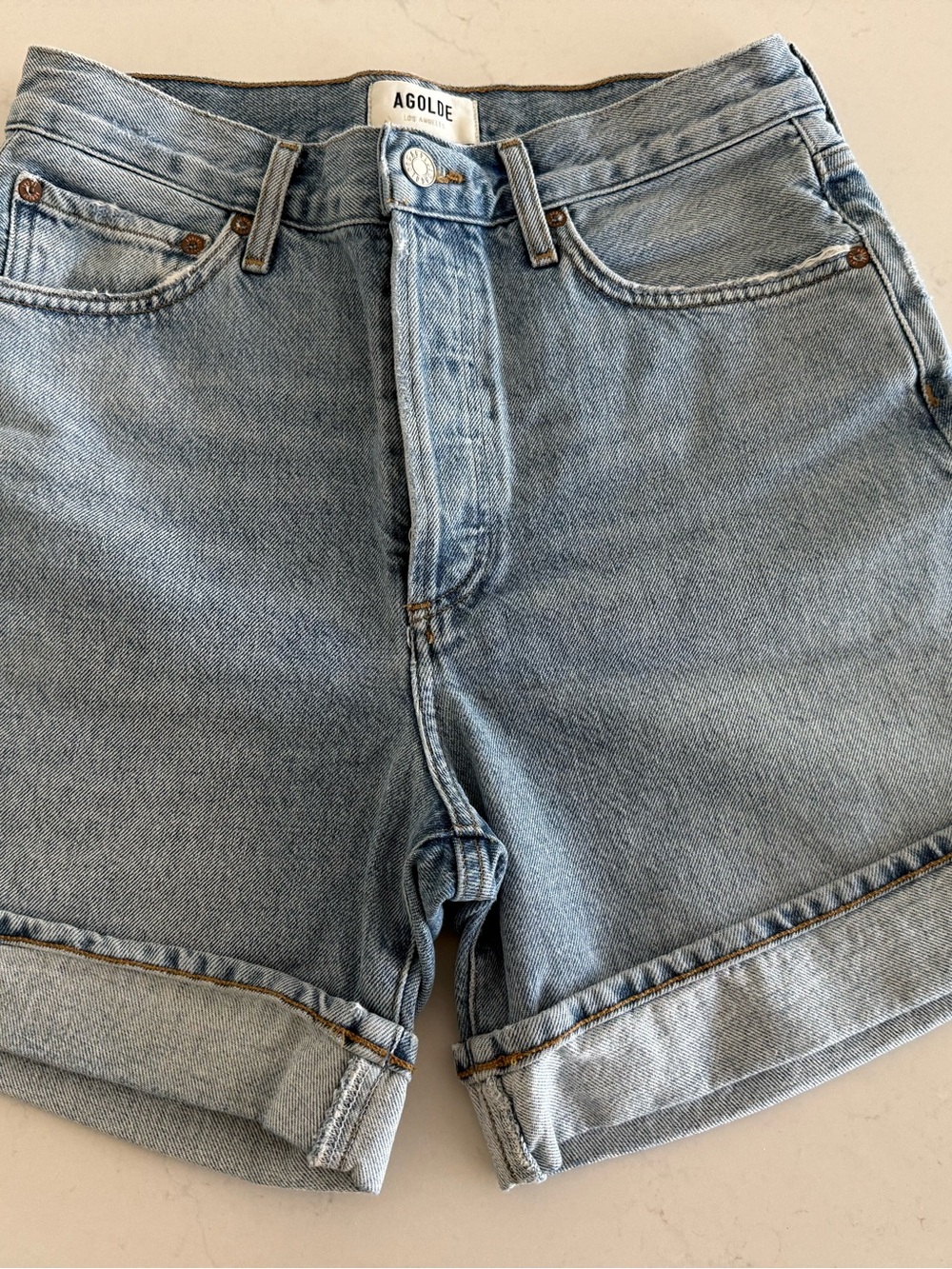 AGOLDE Dame high-rise denim shorts - Picture 2 of 5